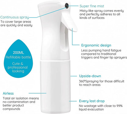 200Ml Hairdressing Spray Bottle Barber Hair High Pressure Water Can Salon Refill Bottle Beauty Atomizer Container