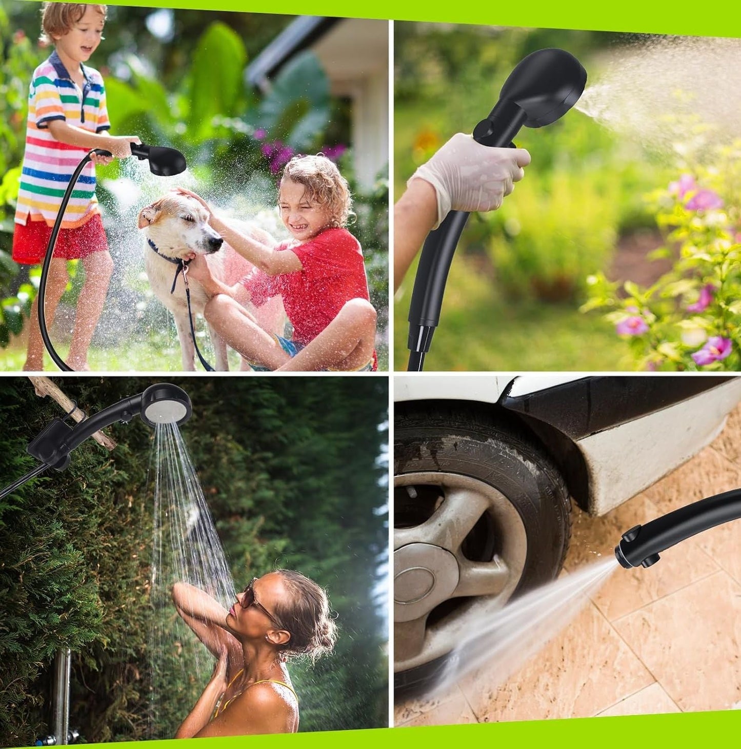 CARVALHO Portable Electric Camping Shower - USB Rechargeable Outdoor Shower Head with 2.2Ah Battery