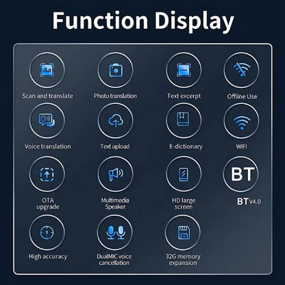 CARVALHO AI Smart Translation Pen - Offline OCR Text Scanner & Voice Translator (142 Languages) for Travel & Dyslexia
