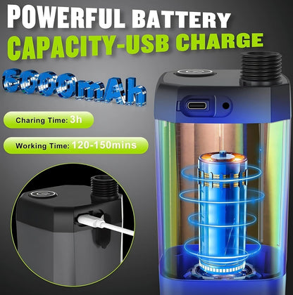 CARVALHO Portable Electric Camping Shower - USB Rechargeable Outdoor Shower Head with 2.2Ah Battery